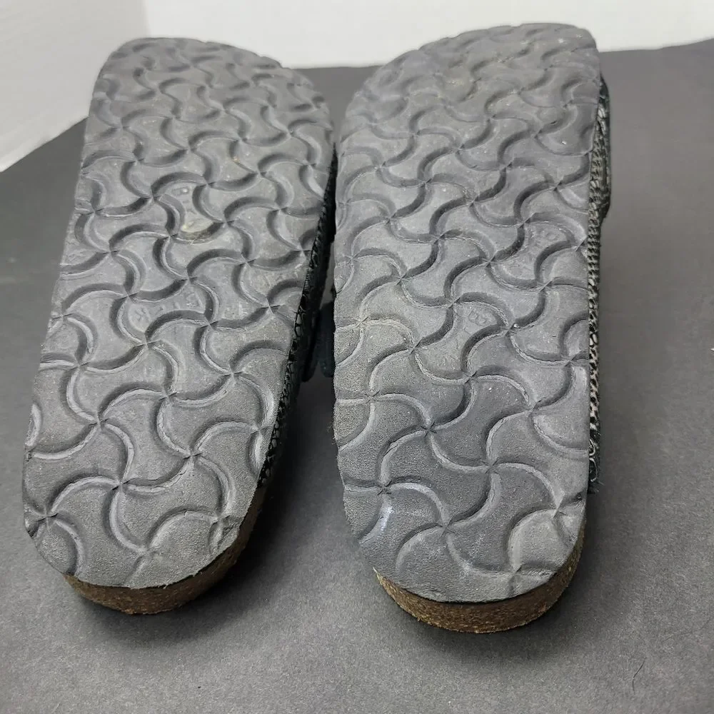 Birkenstocks Arizona Slide Double Strap Silver Snak Printed Sandals Size 6.5US